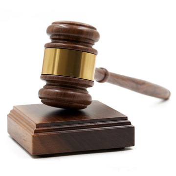 Gavels Fast Wooden Walnut Gavel and Square Sound Block for Judge Lawyer Auction - Not Engraved (Gold Band)